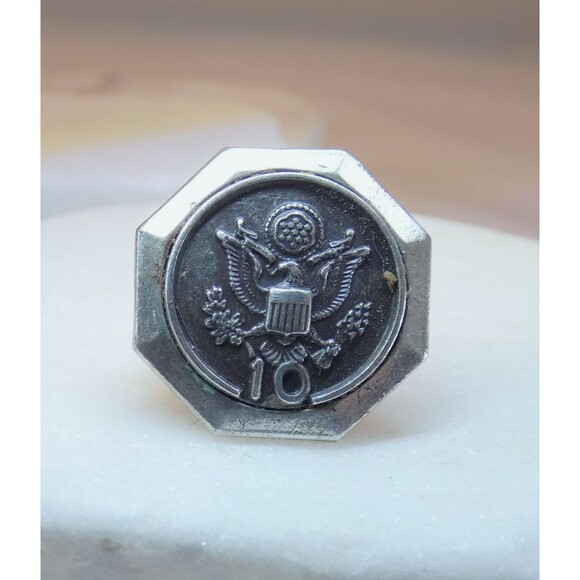 U.S. ARMY MILITARY 10 Years Service Sterling Silver Lapel Pin - Picture 1 of 4